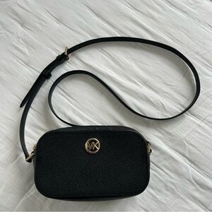 Michael Kors Black Pebbled Leather Crossbody Bag